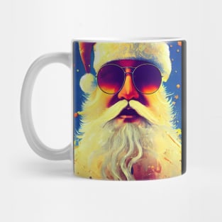 Santa Claus in sunglasses. Mug